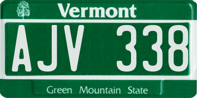 VT license plate AJV338