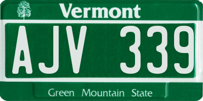 VT license plate AJV339