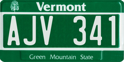 VT license plate AJV341