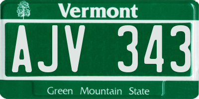 VT license plate AJV343