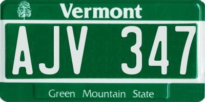 VT license plate AJV347
