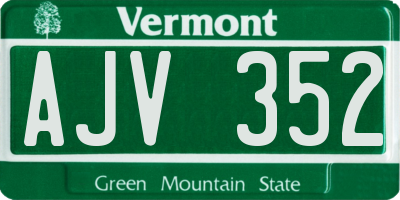 VT license plate AJV352