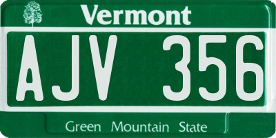 VT license plate AJV356