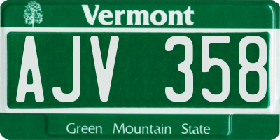VT license plate AJV358