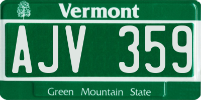 VT license plate AJV359