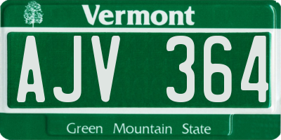 VT license plate AJV364