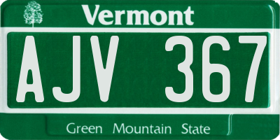 VT license plate AJV367