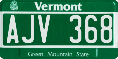 VT license plate AJV368