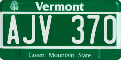 VT license plate AJV370