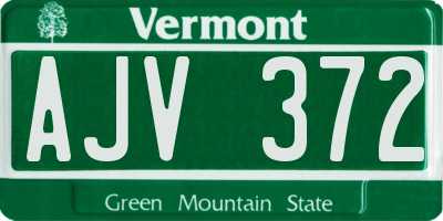 VT license plate AJV372