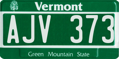 VT license plate AJV373