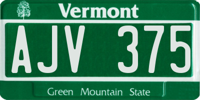 VT license plate AJV375