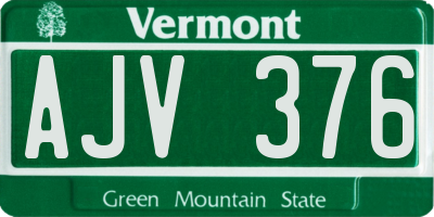 VT license plate AJV376