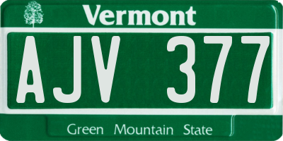 VT license plate AJV377