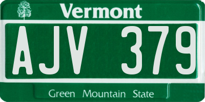 VT license plate AJV379