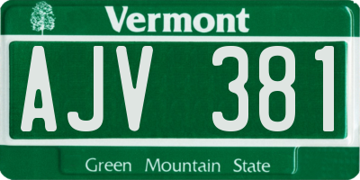 VT license plate AJV381