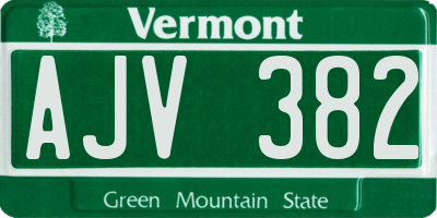 VT license plate AJV382
