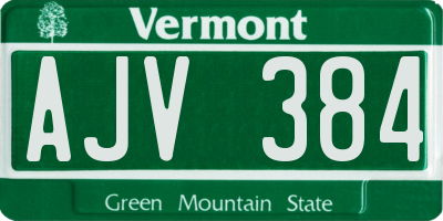 VT license plate AJV384