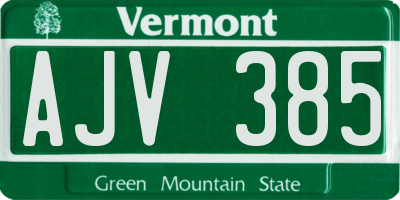 VT license plate AJV385