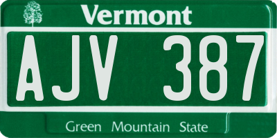 VT license plate AJV387