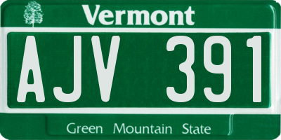 VT license plate AJV391