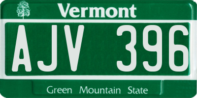 VT license plate AJV396