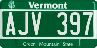 VT license plate AJV397
