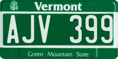 VT license plate AJV399
