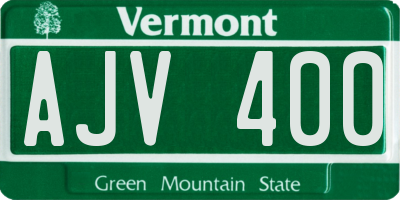 VT license plate AJV400