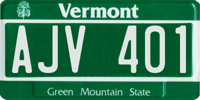 VT license plate AJV401