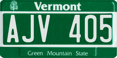 VT license plate AJV405