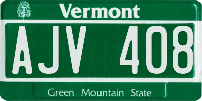 VT license plate AJV408