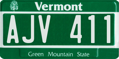 VT license plate AJV411