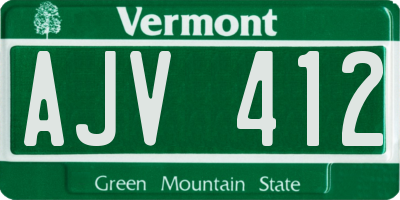 VT license plate AJV412