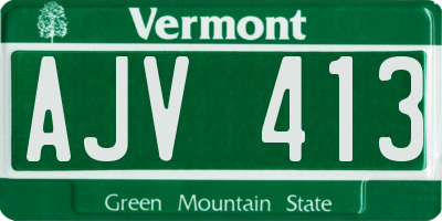 VT license plate AJV413