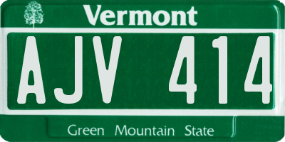 VT license plate AJV414