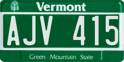 VT license plate AJV415