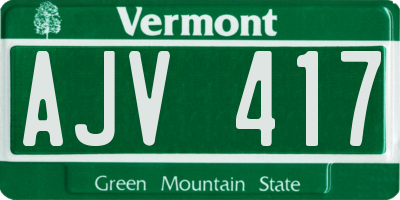 VT license plate AJV417