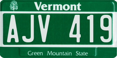 VT license plate AJV419