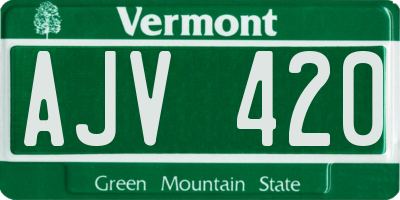 VT license plate AJV420
