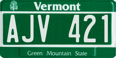 VT license plate AJV421