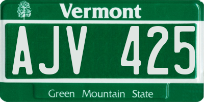 VT license plate AJV425