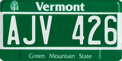 VT license plate AJV426