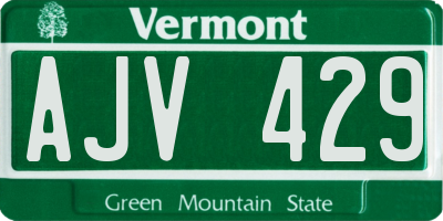 VT license plate AJV429