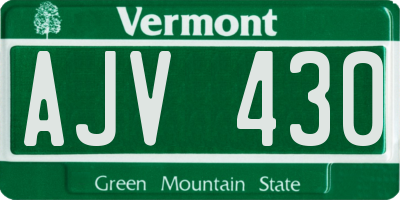 VT license plate AJV430