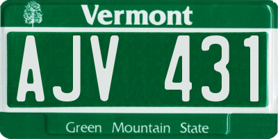 VT license plate AJV431