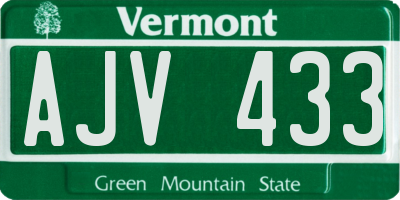 VT license plate AJV433