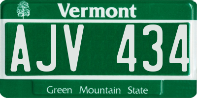 VT license plate AJV434
