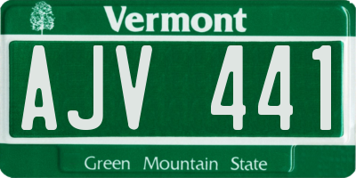 VT license plate AJV441
