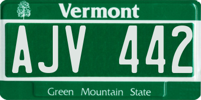 VT license plate AJV442